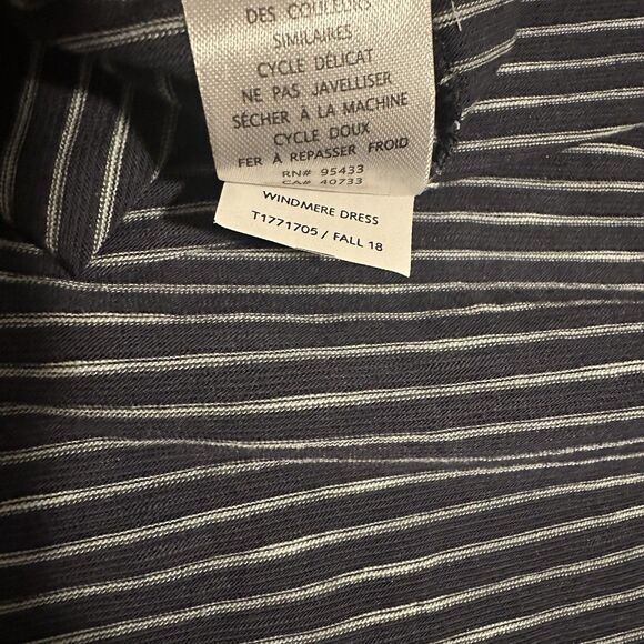 Toad & Co. Windmere Long Sleeve Dress Blue Striped M Hiking Outdoors Nature - Picture 8 of 10